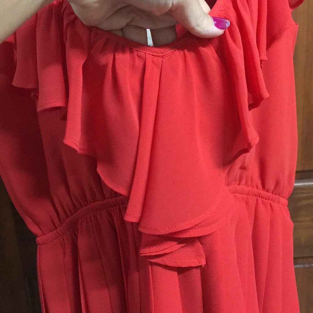 BCBGeneration Red Ruffle Dress - Picture 8 of 9